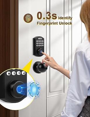 Tinewa Keyless Entry Door Lock with Lever, Full Escutcheon Smart Door