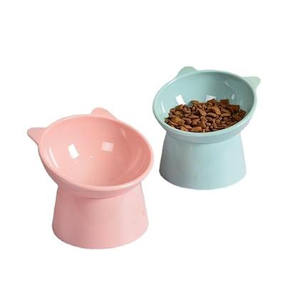 1pc,pink,Raised Pet Food Bowls With Stand For Dog & Cat, Non-slip Cat  Tilted Bowl Dog Food Bowls, Cat Dishes