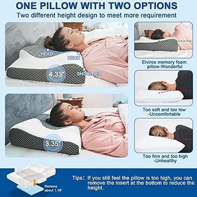 Elviros Knee Pillow for Side Sleepers, Orthopedic Memory Foam Wedge Contour  Leg Pillow, Multi Position Use