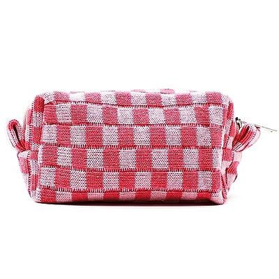  LYDZTION 2 Pieces Makeup Bag Checkered Cosmetic Bag