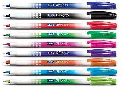  Linc Offix Smooth Ball Point Pen, 1.00mm Tip, 9-Count,  Assorted Colors : Office Products