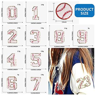 30 Pieces Chenille Iron on Number Patches for Jacket Embroidery Number  Patches Glitter Iron on Applique Sew on Numbers for Jersey Cloth Fabric DIY