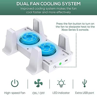 Cooling Fan for PS5 Slim Console, Quiet Cooling System with Memory Function  and LED Light, Cooler Accessories with 3 High-Speed Fans & USB 3.0 Port