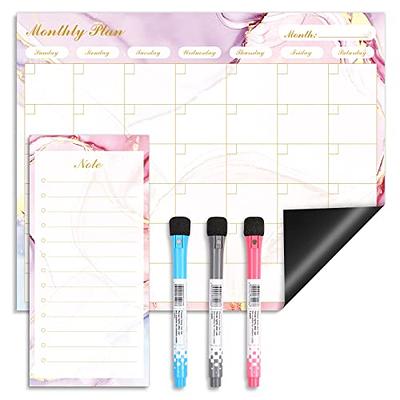 Zuozee Dry Erase Calendar Whiteboard, Golden & Marble Magnetic