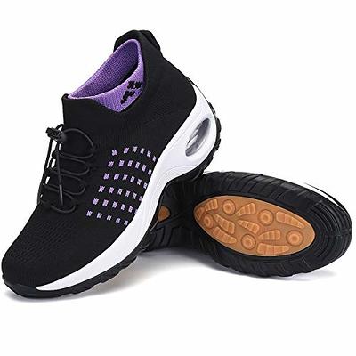 YHOON Women's Walking Shoes - Sock Sneakers Slip on Mesh Platform Air  Cushion Athletic Shoes Work Nurse Comfortable Black 5.5 : :  Clothing, Shoes & Accessories