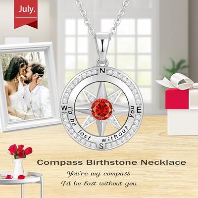 S925 Necklace Gift for Wife, Compass Jewelry Women Anniversary