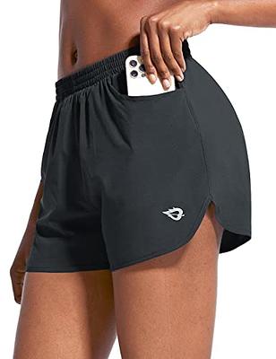 BALEAF Women's 3 Running Athletic Shorts Quick Dry Gym Workout Shorts with  Pockets Grey Size S - Yahoo Shopping