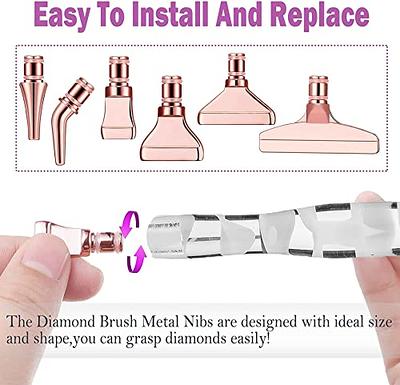 Volitaous Resin Diamond Painting Pens White Diamond Art Pens with 6Pcs  Exquisite Rose Gold Metal Pen Tip, 5d Diamond Painting Accessories with  Gift