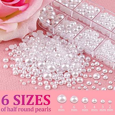 Belleboost Flat Back Pearls Kits 2 Boxes of Flatback White Half Round  Pearls with Pickup Pencil and Tweezer for Home DIY and Professional Nail  Art, Face Makeup and Craft 