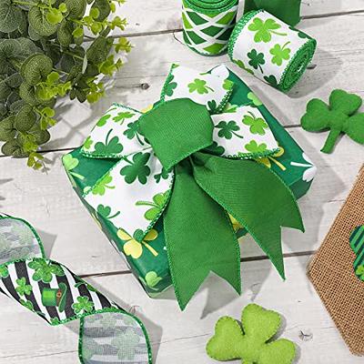 AnyDesign St. Patrick's Day Wired Edge Ribbon 2.5 Inch Green Shamrock  Diamond Print Craft Ribbon Irish Style Fabric Ribbon for Wrapping DIY Bow  Wreath Craft Making, 24 Yards, 4 Roll - Yahoo Shopping