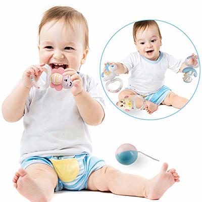 Mini Tudou Baby Musical Mobile Crib with Music and Lights, Timing Function,  Projection, Take-Along Rattle and Music Box for Babies Boy Girl Toddler