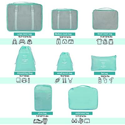 8 Set Packing Cubes for Suitcases, kingdalux Blue Travel Luggage Packing  Organizers with Laundry Bag, Compression Storage Shoe Bag, Clothing  Underwear Bag, for Women & Man - Yahoo Shopping