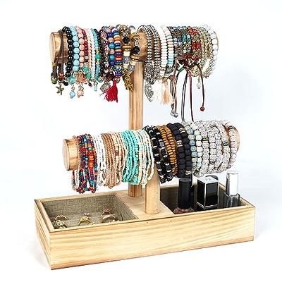 BEROSS 2 Tier Jewelry Bracelet Holder Wooden Watch Display Stand for  Selling Jewelry Organizer Rack Tower Bangle Scrunchie Necklace Storage Stand  - Yahoo Shopping