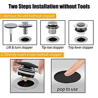 Lift & Turn Bathtub Drain Stopper - Tub Drain Stopper | Assembly Kit with  Strainer and Stopper | Bath Tub Drain Stopper Replacement Fit Both 1-1/2  Or