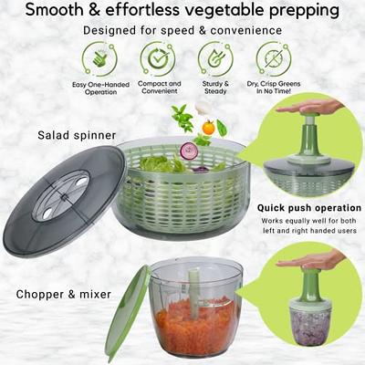 Brieftons Salad Spinner and Chopper: Large 6.3-Quart Lettuce Greens  Vegetable Washer Dryer, with Bonus 0.95-Quart Veggie Chopper Mixer, Compact  Storage, Easy Push Operation for Quick Veggie Prepping - Yahoo Shopping