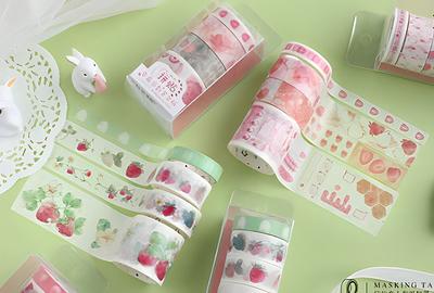 Wrapables Basic Washi Masking Tape, 10M by 15mm, Pink, Set of 3