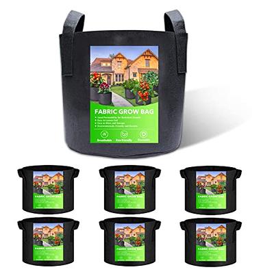 5-Pack 1 Gallon Grow Bags Heavy Duty Thickened Nonwoven Fabric Pots with Handles