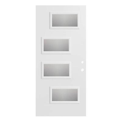 Stanley Doors 36 in. x 80 in. Art Deco 1/2 Lite 1-Panel Painted