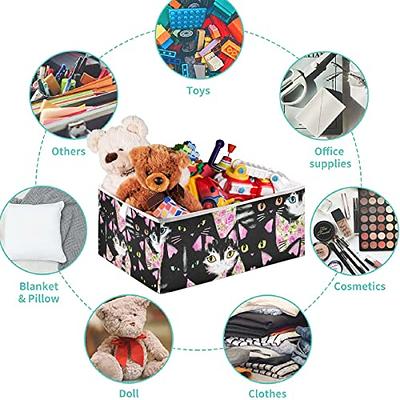 visesunny Rectangular Shelf Basket Black Cat Floral Clothing Storage Bins  Closet Bin with Handles Foldable Rectangle Storage Baskets Fabric Containers  Boxes for Clothes,Books,Toys,Shelves,Gifts - Yahoo Shopping