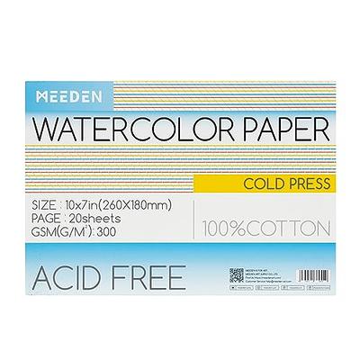 MEEDEN Watercolor Paper Block, 100% Cotton Watercolor Paper Pad of 20 Sheets,  140lb/300gms, Acid-Free Art Paper for Watercolor, Gouache, Ink and More,  10 x 7 Cold Press - Yahoo Shopping