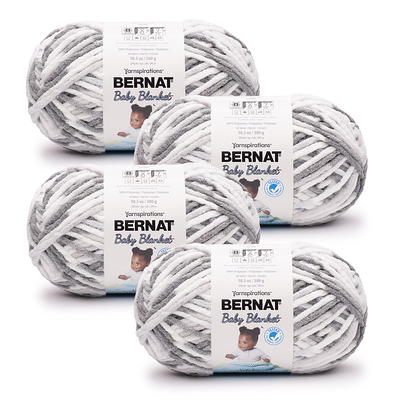 Bernat Blanket #6 Super Bulky Polyester Yarn, Weathered Wood 10.5oz/300g, 220 Yards (4 Pack)