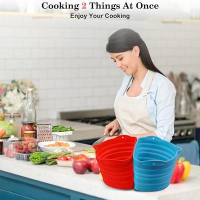Slow Cooker Divider Liner fit 6-8 QT Crockpot,Dishwasher Safe Cooking Liner  for 6-8 Quart Pot, Reusable & Leakproof Silicone Crockpot Divider  (Blue&Red) - Yahoo Shopping
