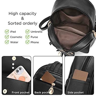 KKXIU Fashion Small Backpack Purse for Women and Ladies Quilted Synthetic  Leather Mini Bookbag (a-brown) - Yahoo Shopping