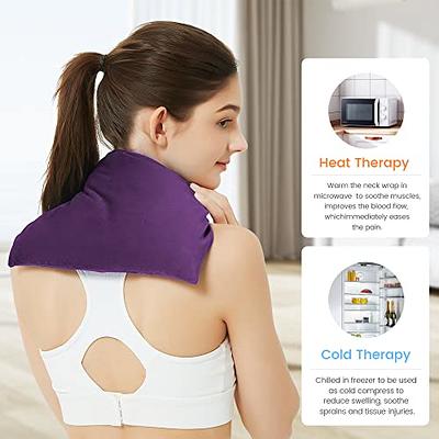 Sunnybay Microwavable Heating Pad, Heated Neck Wrap, Neck and Shoulder  Heating Wrap Odorless Heat Pad for Pain Relief, Hot Compress, Blue 