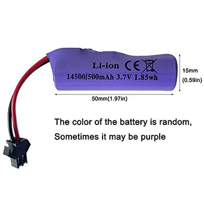 Threeking 3.7V 500mAh 14500 Rechargeable Li-ion Battery SM-2P Joint with  USB Charger for Rc Remote Control Car Toys - Yahoo Shopping