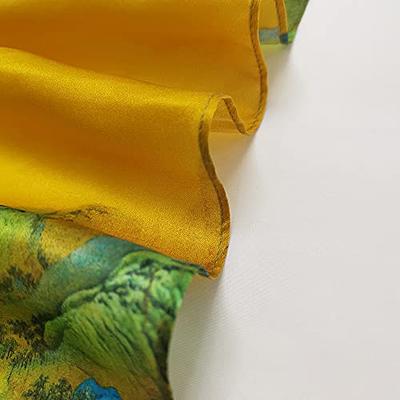 100% Mulberry Silk Scarfs for Women - Lightweight Square Satin Head Scarf -  Small Silk Hair Scarf for Sleeping 21 x 21 