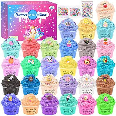 12 Pack Butter Slime Kit, with Unicorn, Fruit, Ice Cream Mini Scented Slime  Charms Suppulies, Party Favors Stress Relief Toy for Girls Boys