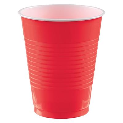 Amscan Go Brightly Plastic Cups 18 Oz Red Pack Of 16 Cups - Office Depot