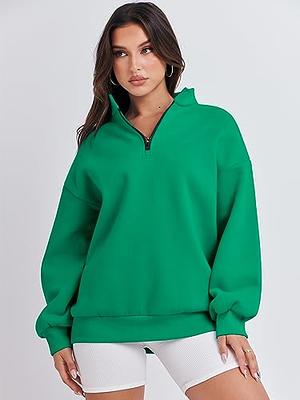 EFAN Womens Oversized Half Zip Pullover Long Sleeve Sweatshirt Quarter Zip Trendy Hoodie Ouffits Teen Girls Fall Y2K Clothes