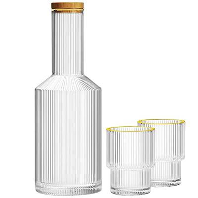 ALINK Glass Cups with Lids and Straws, 24 oz Drinking Glasses