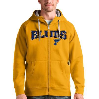 Men's Antigua Heather Navy St. Louis Blues Course Full-Zip Jacket