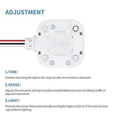 TOPGREENER 1.25 Amp Single Pole Motion Sensor Slider Switch, No