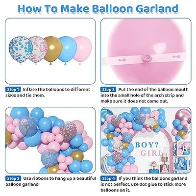 137Pcs Baby Boxes Gender Reveal Balloon Decorations Kit, Pink & Blue  Balloon Arch with 4pcs Baby