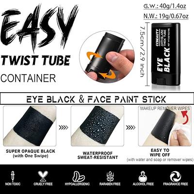 Mysense Black Eye Black Face Body Paint Stick, Cream Eyeblack Tube