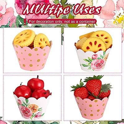 50-Pack Muffin Liners - Floral Watercolor Cupcake Wrappers Paper Baking Cups