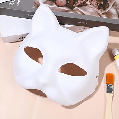 FOMIYES 15Pcs White Cat Masks DIY Paintable Half Animal Plain Masquerade  Masks Cosplay Hand Painted Masks Costume Accessories Kids Outfits