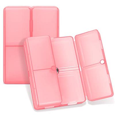  Birugen 2pcs Small Box,Travel Containers,Small Pill Case,Pill  Organizer Travel,Travel Qtip Holder,Hair Tie Organizer,Small Jewelry  Box,Clip Organizer,Small Plastic Box,Desktop Organizer,Pink&White : Health  & Household