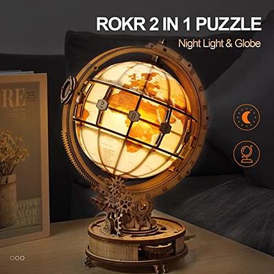 ROKR rokr 3d wooden puzzles diy clock kits for adults to build wood model  building kit unique birthday gift pendulum clock