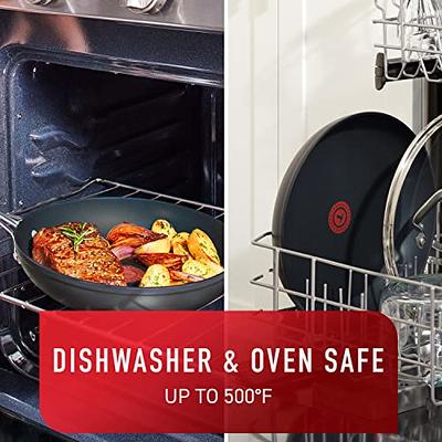 T-fal Platinum Hard Anodized Nonstick Fry Pan 12 Inch Oven Broiler Safe  500F, Lid Safe 350F Cookware, Pots and Pans, Dishwasher Safe Black