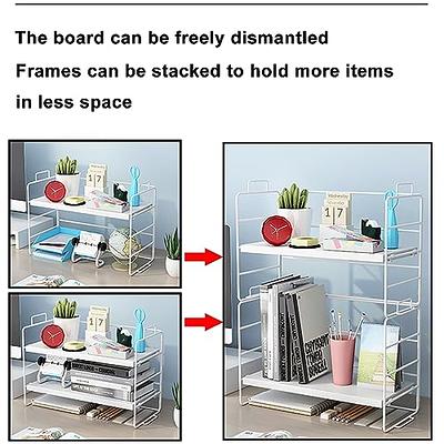 Snughome Desktop Shelf, 3 Tier Desk Shelves, Freestanding Small Bookshelf  Desk Shelf Organizer, Adjustable Shape Desk Organizer, Desktop Storage Rack