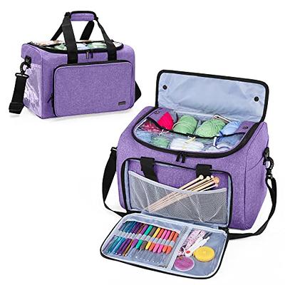 Teamoy Knitting Bag, Yarn Storage Organizer Crochet Bag with Removable  Inner Divider for Yarn Skeins, Crochet Hooks, Knitting Needles and  Supplies, Bag Only, Purple - Yahoo Shopping