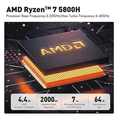 GEEKOM Mini PC AMD Ryzen 7 5800H 32GB DDR4+512GB PCIe Gen 4 SSD Mini  Computers