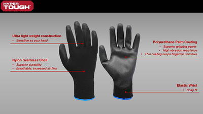 TICONN Work Gloves with Grip for Men and Women, All Purpose 3D