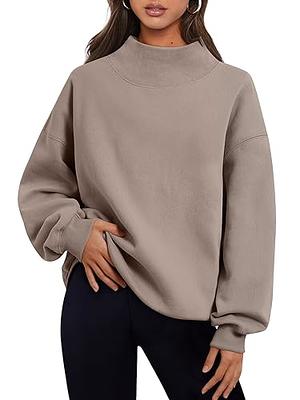 Women Large Sweatshirt Fleece Loose Long Sleeve Casual Crewneck Pullover  Top Loose Fashion Ladies Athletic Vest Fleece Jacket : : Clothing