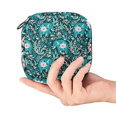 Period Pouch Portable Tampon Storage Bag,Tampon Holder for Purse Feminine  Product Organizer,Skull Background