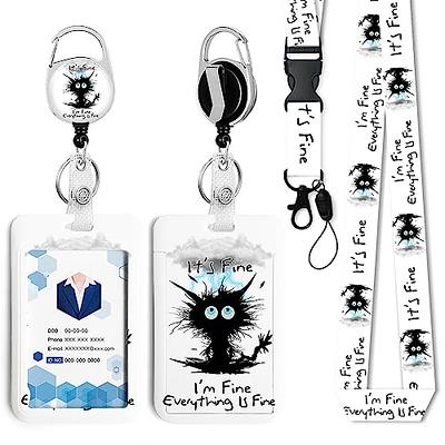 3 Pack Lanyards for ID Badges, Durable Black Lanyard with Clear ID Badge  Holder, Plastic ID Card Badge Holder for Office, School and Nurse